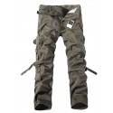 Men's Tactical Cargo Trousers Work Pants Zipper Pocket Multiple Pockets Solid Colored Full Length Pants Daily Holiday Cargo Casual / Sporty Grass Green Earth green Inelastic / Spring