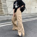 Men's Trousers Cargo Pants Drawstring Elastic Waist Solid Color Comfort Breathable Pants Casual Daily Sports Fashion Black Army Green Micro-elastic / Elasticity