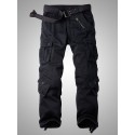Men's Tactical Cargo Trousers Work Pants Zipper Multiple Pockets Solid Color Breathable Lightweight Full Length Pants Daily Streetwear Cotton Trousers Athletic ArmyGreen Black Micro-elastic