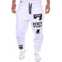 Men's Sporty Active Loose Active Relaxed Drawstring Print Full Length Pants Street Sports Micro-elastic Letter Mid Waist Loose Black / Red White Black Dark Gray Light gray S M L XL XXL / Weekend
