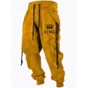 Men's Sweatpants Joggers Trousers Drawstring Elastic Waist Print Letter Graphic Prints Comfort Breathable Pants Sports Outdoor Casual Streetwear Designer Yellow Micro-elastic / Elasticity