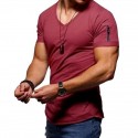 mens v neck t shirt tee - solid color short shirts for men short sleeve slim fitness workout athletic business casual basic big tall shirts black gray army green