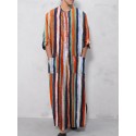 Men's Shirt Striped Round Neck Street Casual Button-Down Long Sleeve Tops Casual Fashion Classic Comfortable Green Orange Navy Blue Beach Hawaiian Shirts Summer Shirts