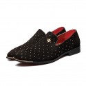 Men's Loafers & Slip-Ons Dress Shoes Drive Shoes Driving Loafers Business Classic Wedding Daily Party & Evening Walking Shoes PU Wear Proof Black Blue Fall Spring / Beading / Pointed Toe