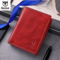 Men's Wallet Cowhide Zipper Solid Color