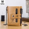 Men's Wallet Nappa Leather Zipper Solid Color Daily Office & Career