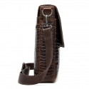 Men's Retro Leather Bag Messenger Bag Mobile Phone Bag Messenger Bag Crossbody Bag Nappa Leather Cowhide Zipper Crocodile Daily Black Coffee
