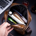 Men's Messenger Bag Shoulder Messenger Bag Crossbody Bag Cowhide Zipper Solid Color Daily Outdoor Black Brown Yellow